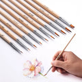 Nylon Round and Flat Miniature Brush - 10pcs/set