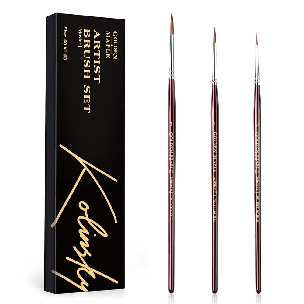Master Ⅰ: Kolinsky Sable Miniature Paint Brush Set - 3pcs