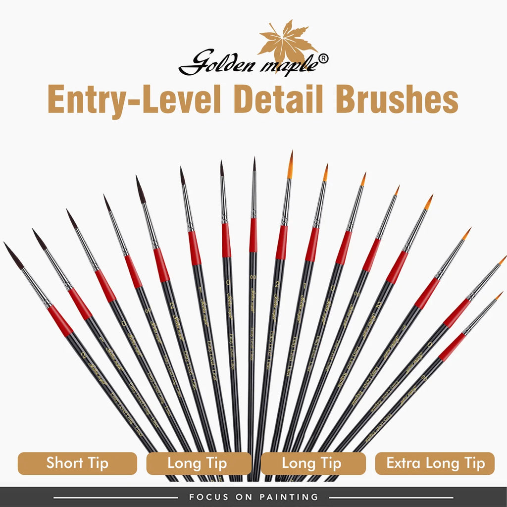 Entry-Level Nylon Detail Brushes - 16pcs/set