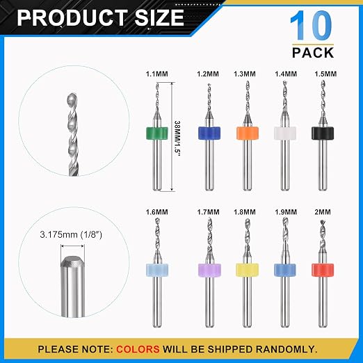 Drill Bit Set 1.1mm - 2mm