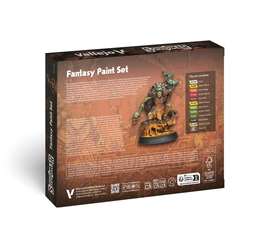 Vallejo Squidmar Miniatures Fantasy Paint Set