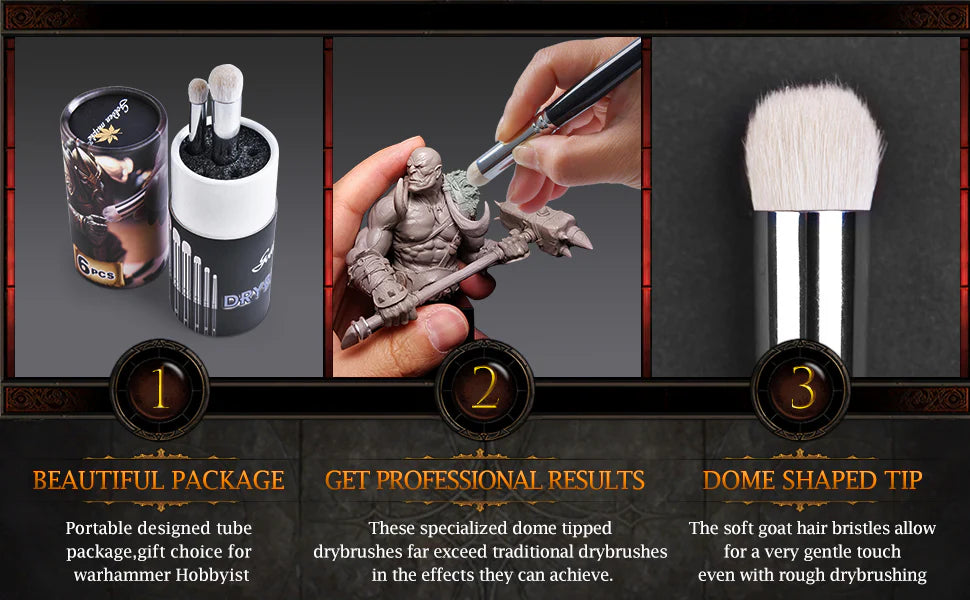 Golden Maple Dry Brush Set (6 Brush Set)