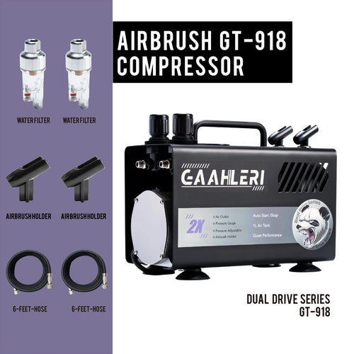 Airbrush Air Compressor GT-918 (Dual Drive Series)